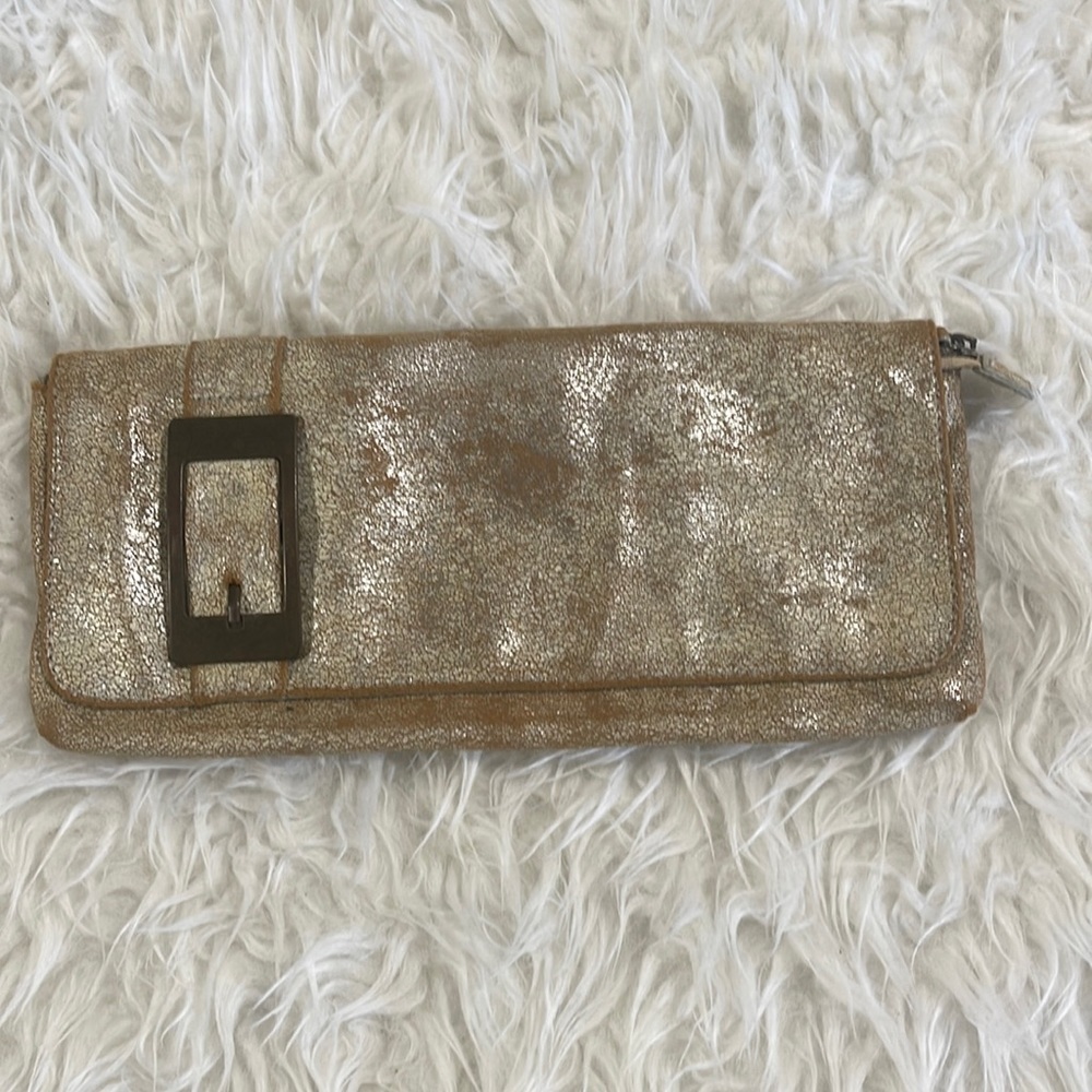 Chinese Laundry Gold speckle long clutch